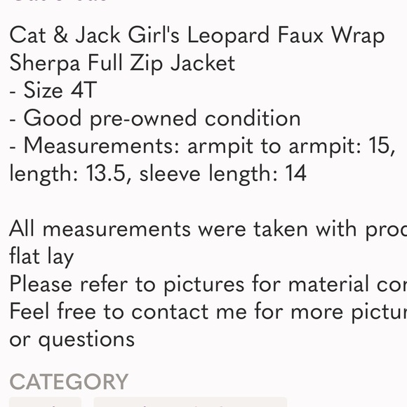 Cat & Jack Girl's Leopard Velvet Velour Full Zip Up Jacket Size 4T Animal Print - Picture 9 of 9